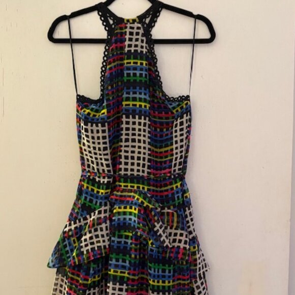 Saloni Geometric Print Silk Dress, Sz 6, NWOT - Picture 10 of 11